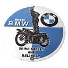 Vintage BMW Sign - Porcelain Metal Motorcycle Gas Pump Service Auto Sign