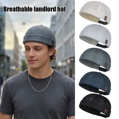 Herren Damen Docker Hat Fischerhut Mesh Atmungsaktiv Skull Cap Mütze Sommer Z