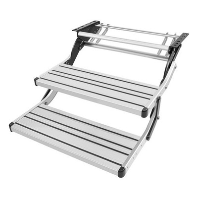 Manually Retract RV Steps 2-Step 440lb Steel Alu