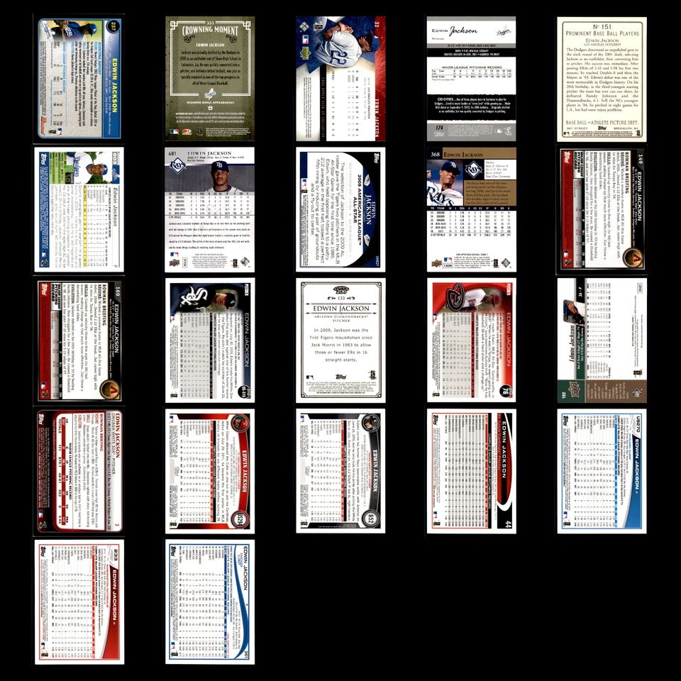 Edwin Jackson Novato Lote 22 Tarjetas de Béisbol 2003 Bowman Los Angeles Dodgers Set Foto 2 de 4