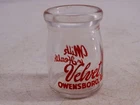 Vintage Miniature Creamer Glass Jar Bottle Velvet Owensboro KY Milk Restaurant