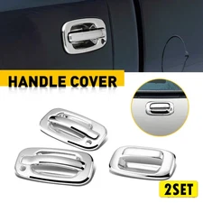 For Chevy Silverado /GMC Sierra Chrome 4* Door +Tailgate Handle Lever Cover Trim