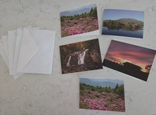 Lot of 5 Beautiful Mini Landscape Note Cards/Plain Envelopes New Loose