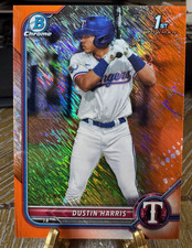 2022 Bowman Chrome Dustin Harris 1st Bowman Orange Shimmer #/25 White Sox