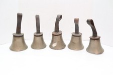Antique Whitechapel Handbells Set of 5 Church Choir Hand Bells OLD Vintage-