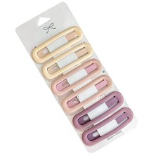 6pcs Cute Candy Colour Ladies Hair Clips 6 Count Pack of 1 , Yellow and Pink