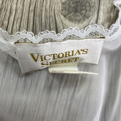 Accappatoio Lingerie Vintage Victoria Secret Etichetta Oro Perline Trasparente Taglia S - Foto 12 di 15