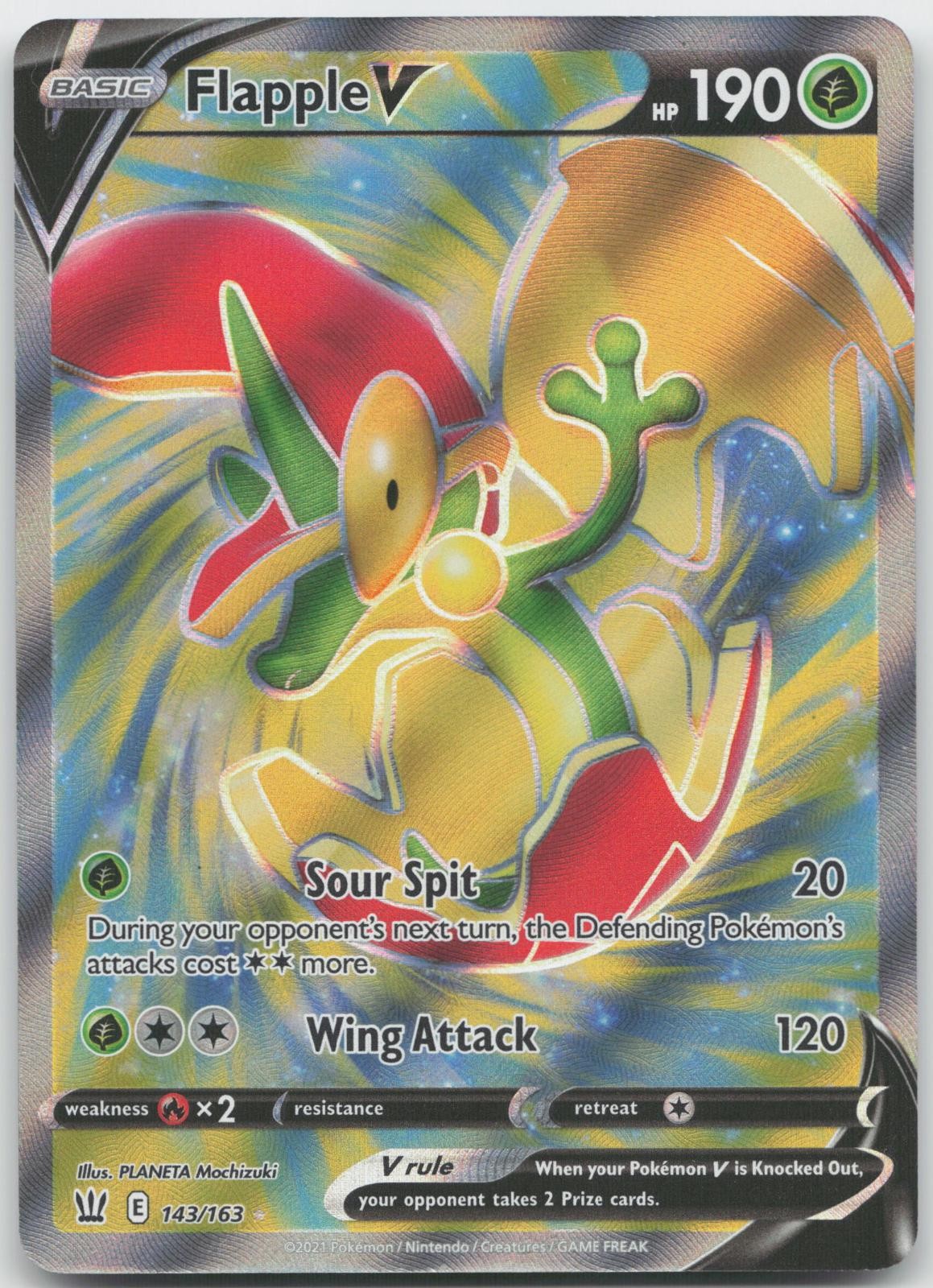 Flapple V 143/163 Ultra Rare Battle Styles Pokemon Holo Near Mint
