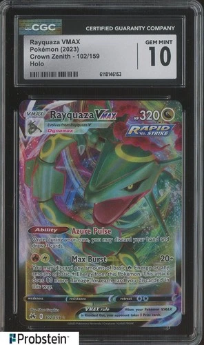 2023 Pokemon Crown Zenith 102/159 Rayquaza VMAX Holo CGC 10 GEM MINT