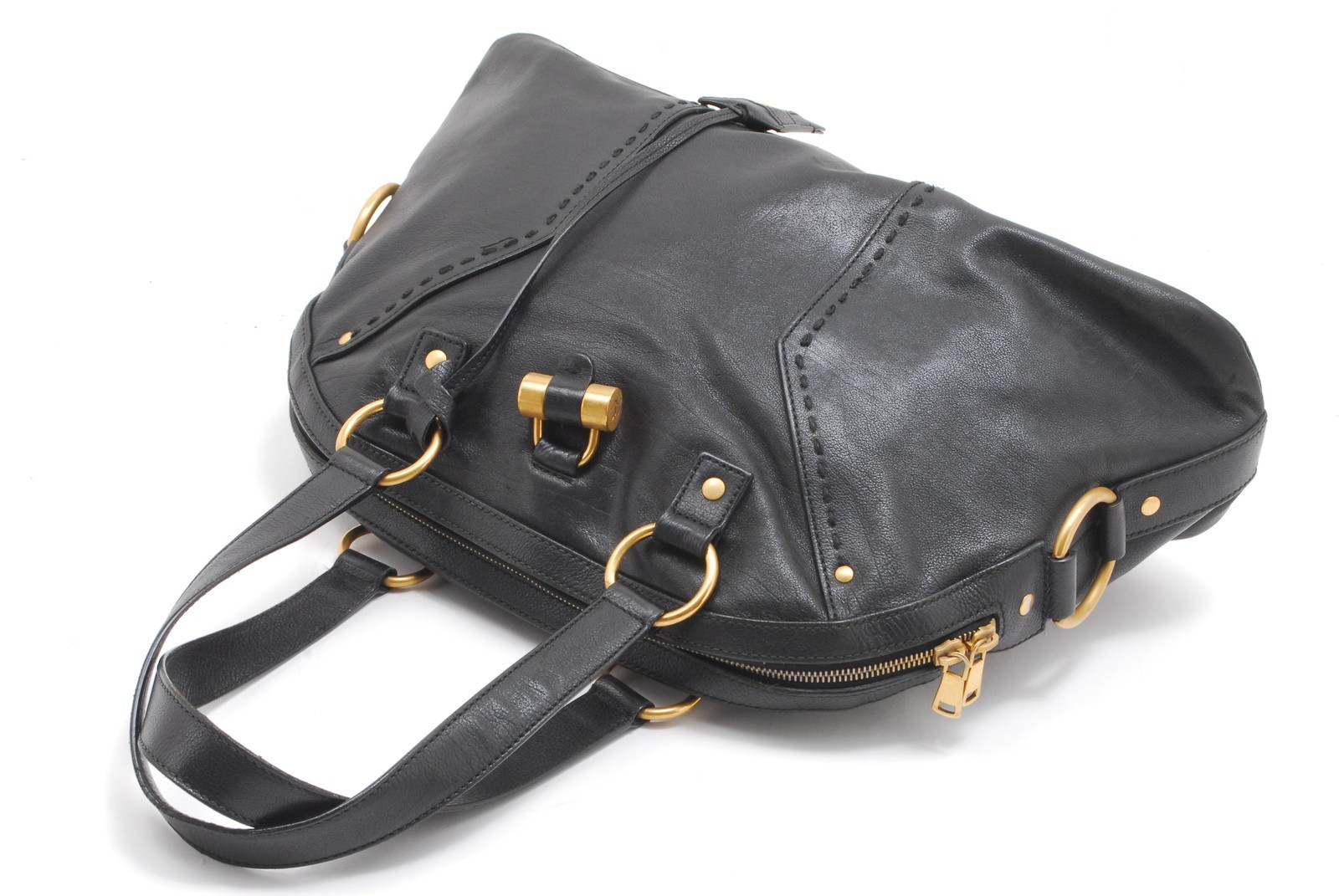 Borsa tote Yves Saint Laurent YSL M in pelle nera