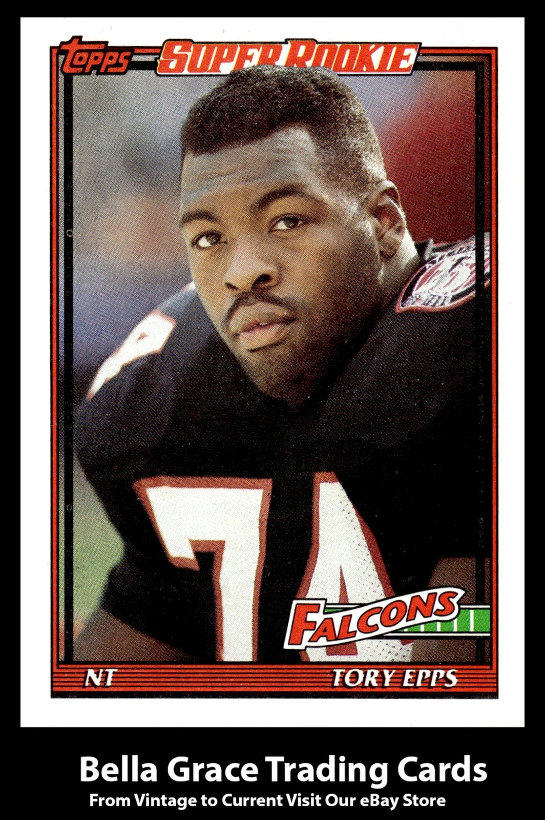 1991 Topps Tory Epps #586 Atlanta Falcons Rookie NFL Football