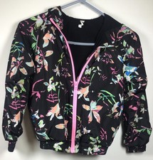 Ideology Girls Small Black Floral Long Sleeve Hoodie