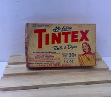 Vintage Tintex Fabric Dye 32 Ruby Red 2 1/8 oz OLD 20 Cent Box USA Made