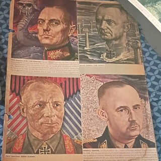 WWII Era Political & Military Scrapbook with Cartoons Clippings & Illustrations