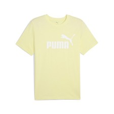 PUMA Essentials Logo Crew Neck Short Sleeve T-Shirt Mens Yellow Casual Tops 6888