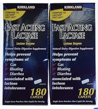 Kirkland Signature Fast Acting Lactase Enzyme 180 Count- 2 PACK