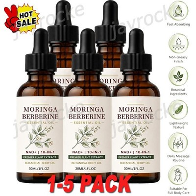 Moringa Berberine Oil for Daily Massage Support Botanical Blend with Ginger Root