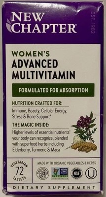 New Chapter Womens Multivitamin Advanced Formula for Stress, Bone,  EXP 4/27