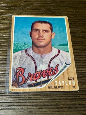1962 Topps Bob Taylor #406 - Milwaukee Braves - VG - Free Shipping