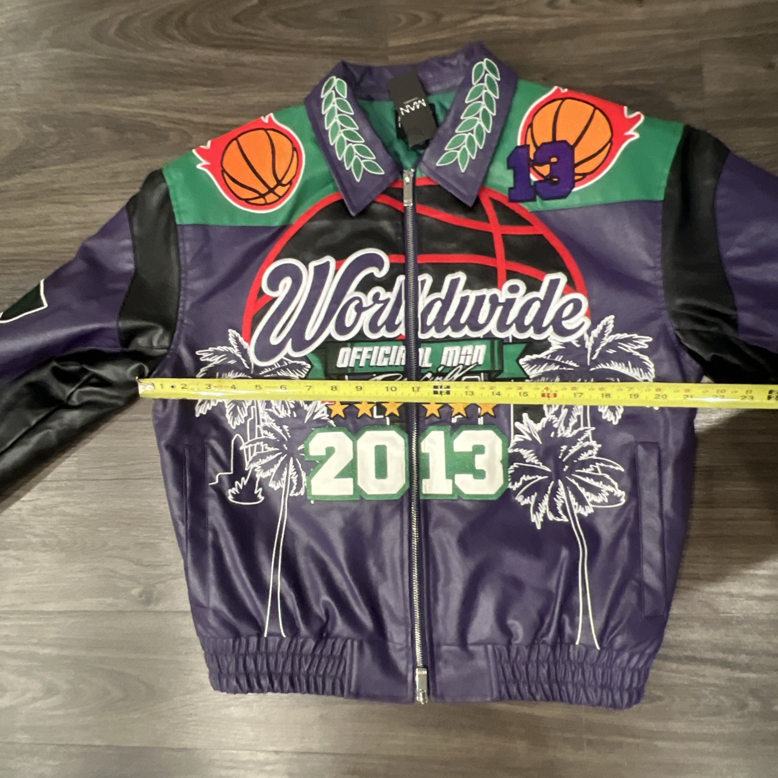 BooHoo MAN Limited Edition Boxy Fit Worldwide 2013 Varsity Jacket US Size XS