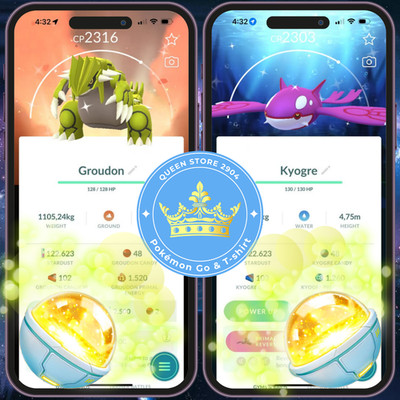 Pokémon TRADE GO  Shiny Groudon   Kyogre  Background Go Tour Kalos 2026 Digital
