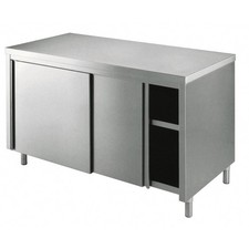 Tavolo 140x70x85 acciaio inox 430 top 304 armadiato cucina ristorante pizzeria R