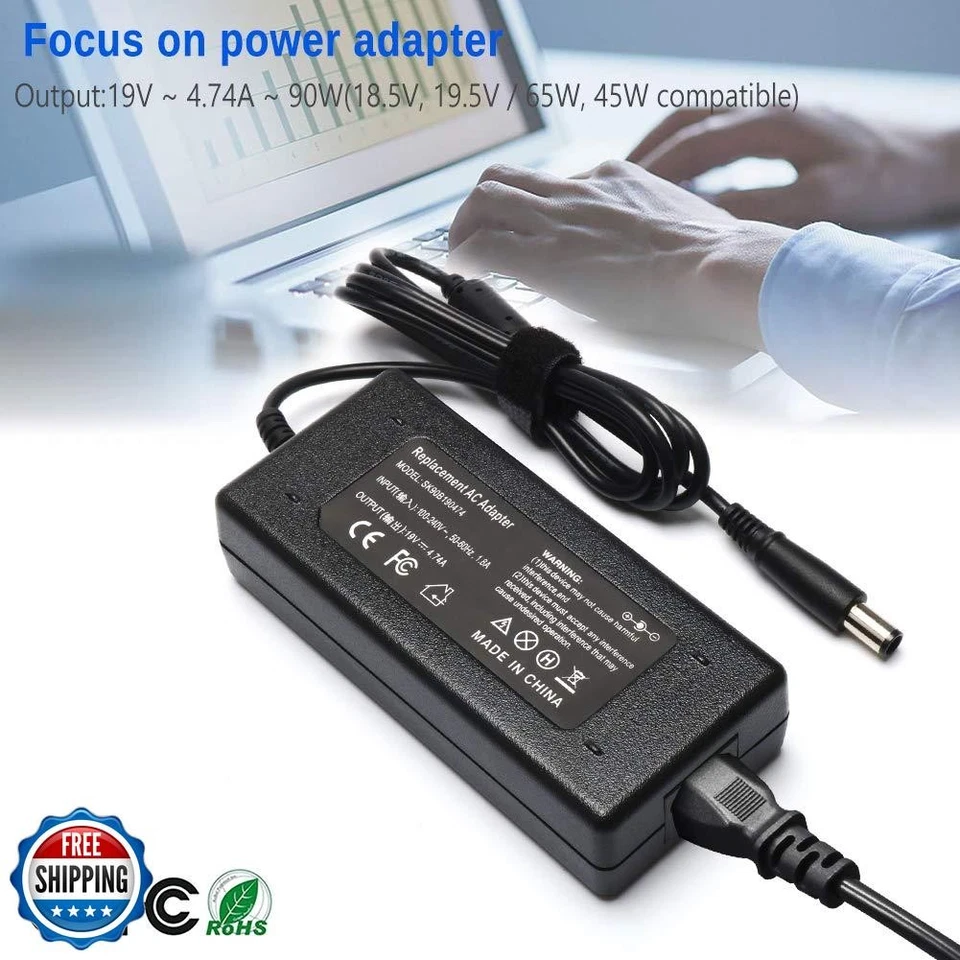KAQIAR 90W AC Adapter Laptop Charger Compatible with HP Elitebook 8440p 8460p - Image 3 of 4