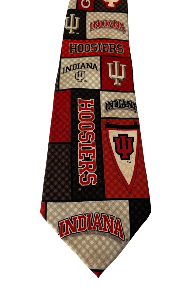 Indiana Hoosiers Corbata Para Hombres Águila Prendas para el Cuello Seda Universidad Rojo Logo IU Foto 2 de 4