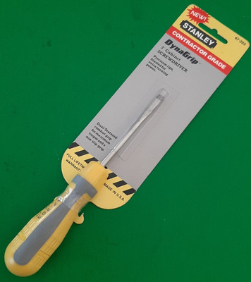 NOS Stanley USA Contractor Grade DynaGrip Flat Tip Slotted Screwdriver 67-102