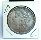 1889 Morgan Silver Dollar $1 XF/AU Raw U.S. Coin 90% Silver C-044