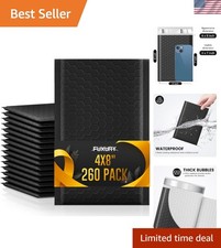 Opaque Black Bubble Mailers 4x8  - 260 Padded Envelopes for Privacy Protection