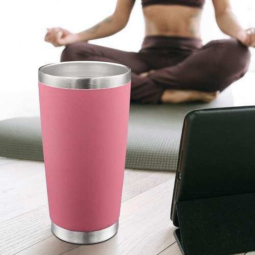 Pink Travel Beverage Tumbler Coffee Cup Mug Insulated Stainless Steel 20 Oz - Picture 2 of 6