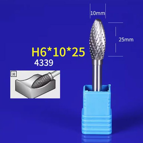 Double Slot Carbide Rotary File Burr Cutter Grinding Mliing Carving Bit 6mm SHK - Picture 18 of 26