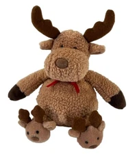 Vintage Soft Dreams Christmas Reindeer Rattle Stuffed Animal Plush Toy Christmas