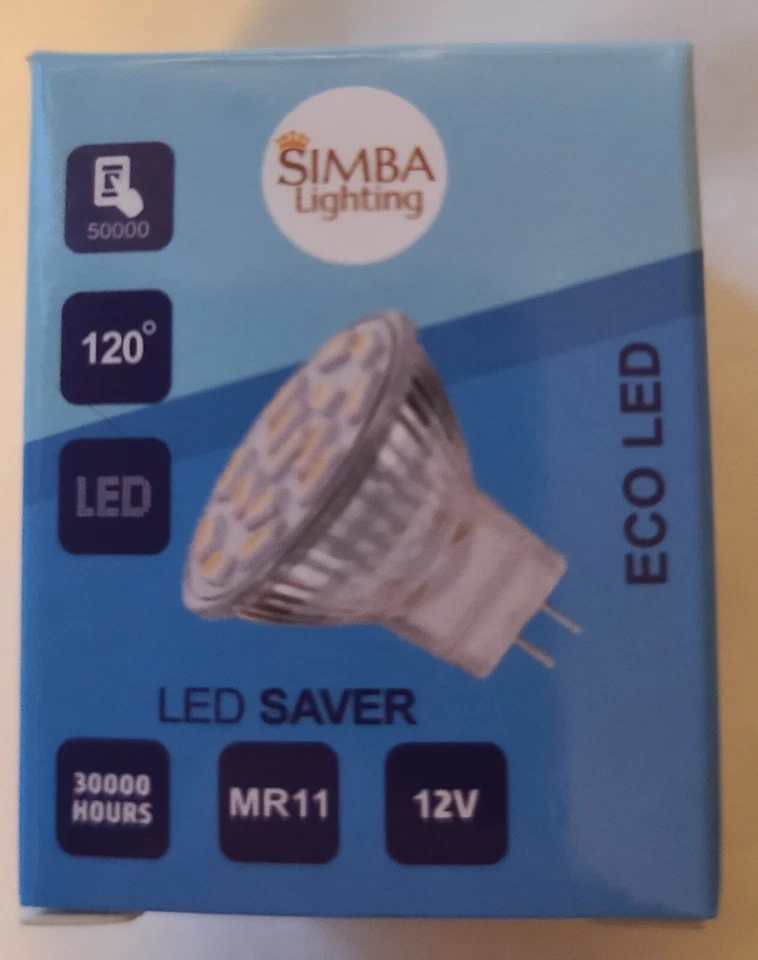 Simba [4 Pack] LED MR11 3W 20W 12V Halogen Replacement GU4 Bi-Pin - Image 3 of 4