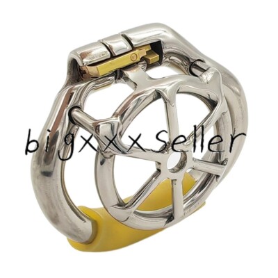 Stainless Steel Male Chastity Device Small Men Metal Flat Locking Chastity Cage