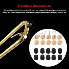 10 x Spit Valve Cork Pads w/ 10 x Slide Rubber End Tip Set for Trombone Repair