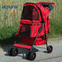 Alpuna Tierbuggy Artur Rot / Pet Stroller Hundewagen Katzenwagen Hundebuggy