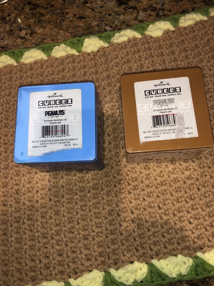 Cubeez PEANUTS Set Lucy charlie Brown Franklin Storage containers hallmark 2 pcs - Image 4 of 4