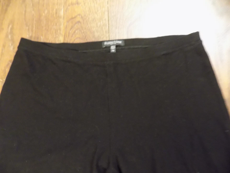 De Colección Eileen Fisher Talla PM Negro Pantalones Elásticos Botón Delantero Chaqueta Larga Traje EE. UU. Foto 3 de 4