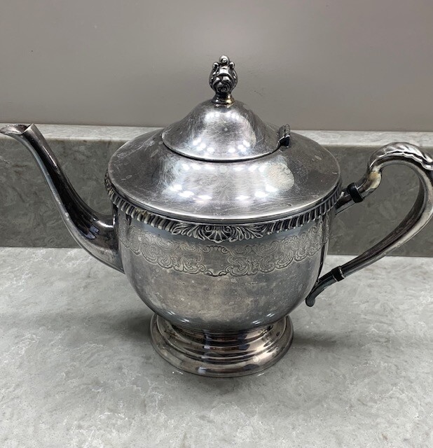 古董“罕见”银盘国王2730茶壶| eBay