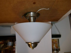 2 Light Brushed Stainless Steel Ceiling Light With White 12