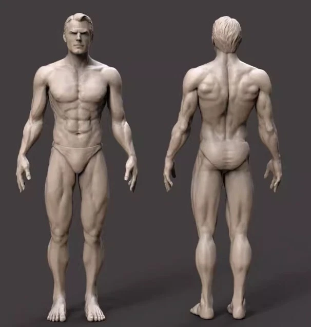 1/43 Male Body Muscle Miniature Scene Prop Car Stereoscopic Model Toy — 第 2/3 张图片