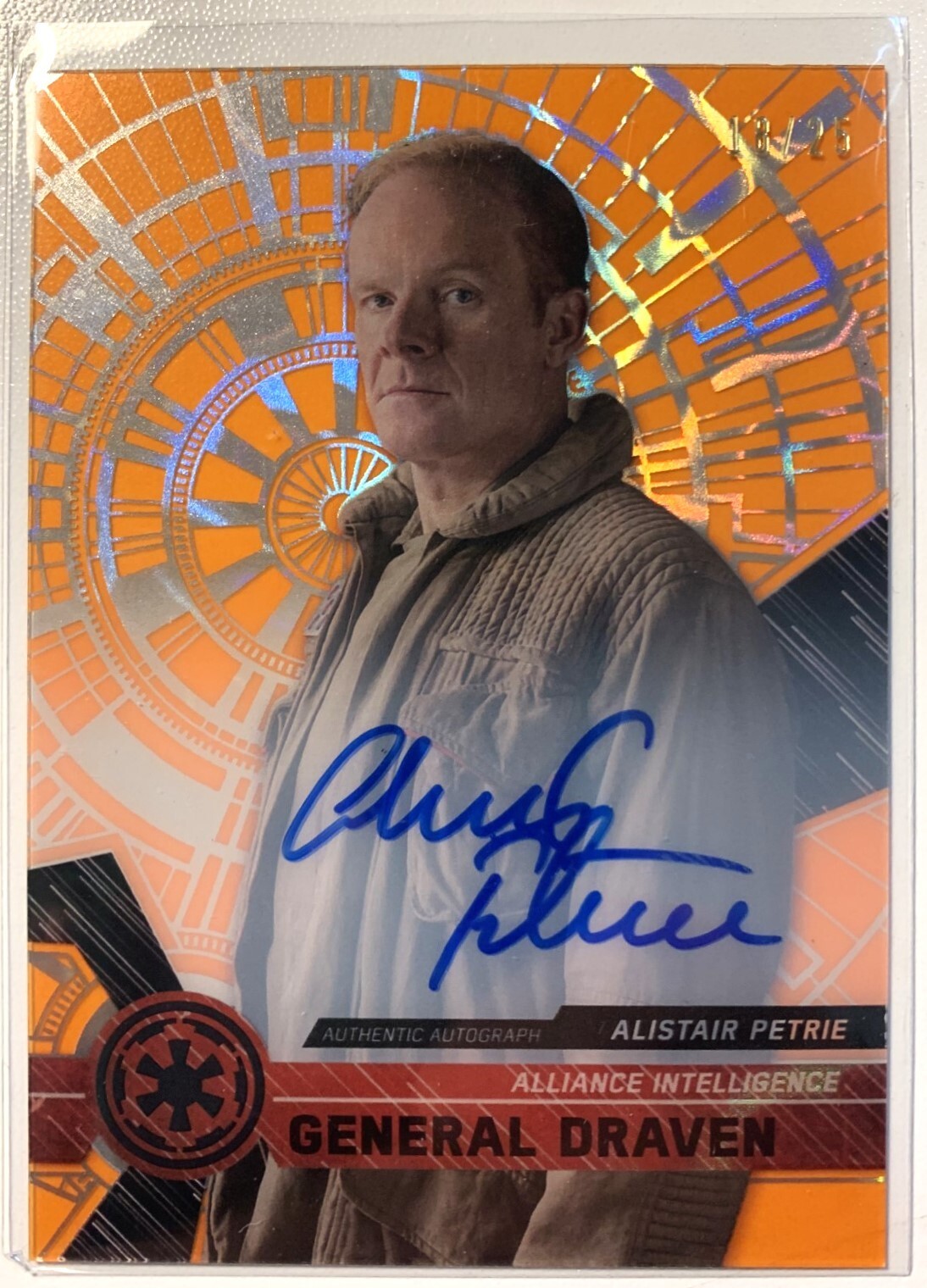 2017 Star Wars High Tek Orange Auto Alistair Petrie Draven 18/25