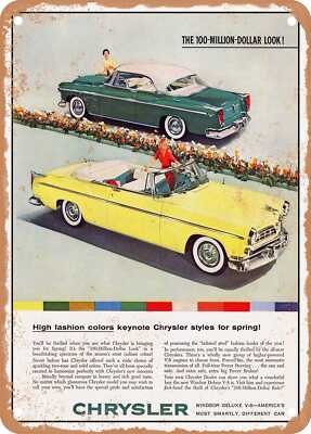 METAL SIGN - 1955 Chrysler Windsor Deluxe Newport and Convertible Vintage Ad
