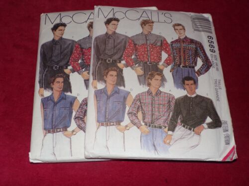 🌼 McCALL'S #6569-MEN'S SLEEVELESS or LONG SLEEVE WESTERN SHIRT PATTERN 46-48 FF