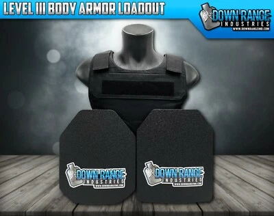 DOWN RANGE INDUSTRIES AR500 Level 3 III Body Armor w/ Discreet Lightweight Vest