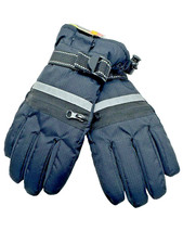 Kids All in Motion Adjustable Black Winter/Ski Gloves w/Zipper Pockets Size 4-7