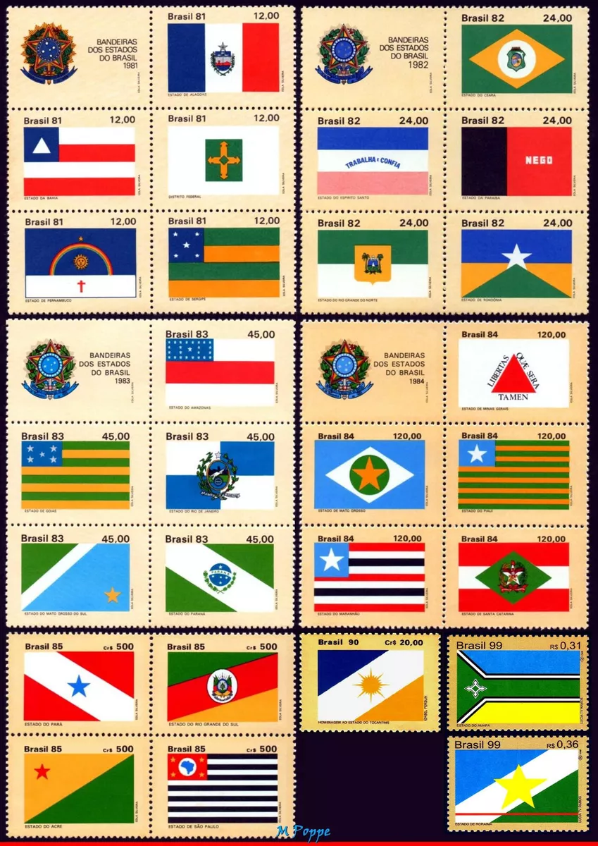 BRAZIL - 1892 & 1962 - FVF MNH - State Flags - 1983-1984