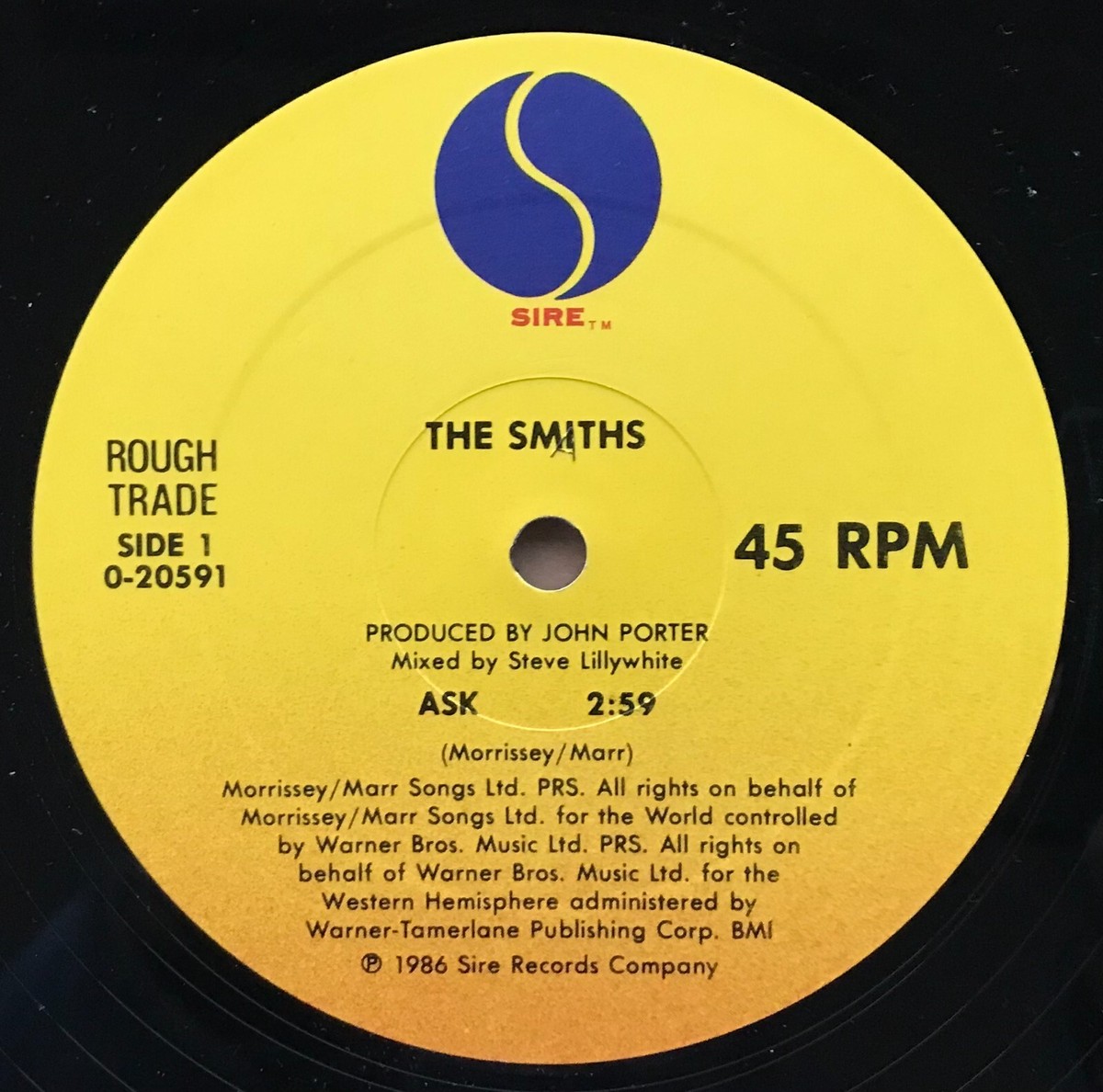 THE SMITHS ASK クリアレコード　 Germany スミス　独盤 THE SMITHS ASK クリアレコード Germany スミス 独盤